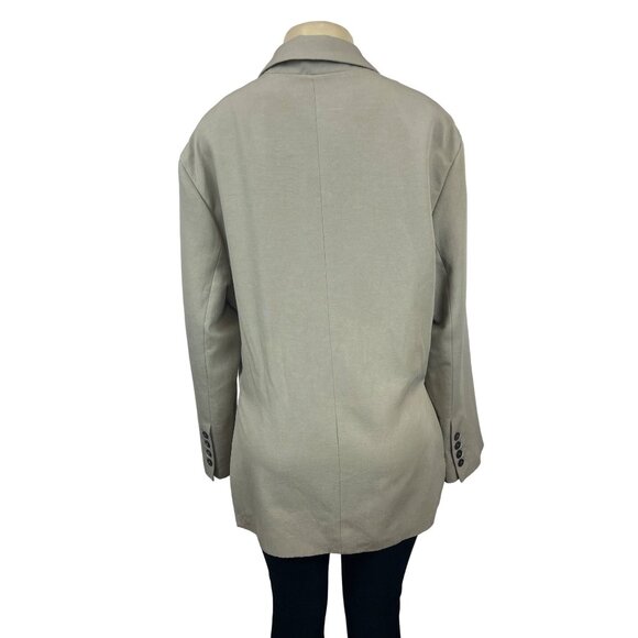 Zara Women’s Notched Lapel Grey Blazer Sz M-L Office Attire - Picture 4 of 8